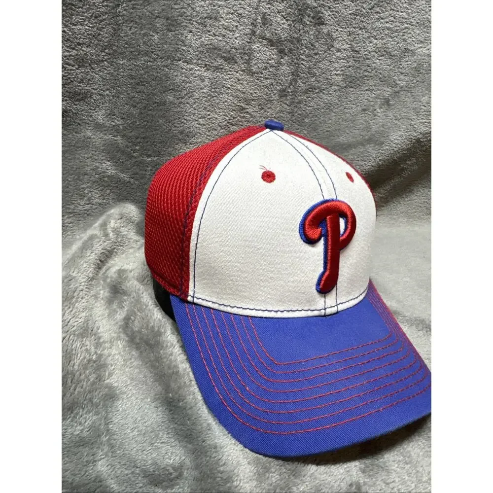 Phillies New Era 39thirty Hat Small/Medium Flex MLB Red‎ White Blue HTF Rare